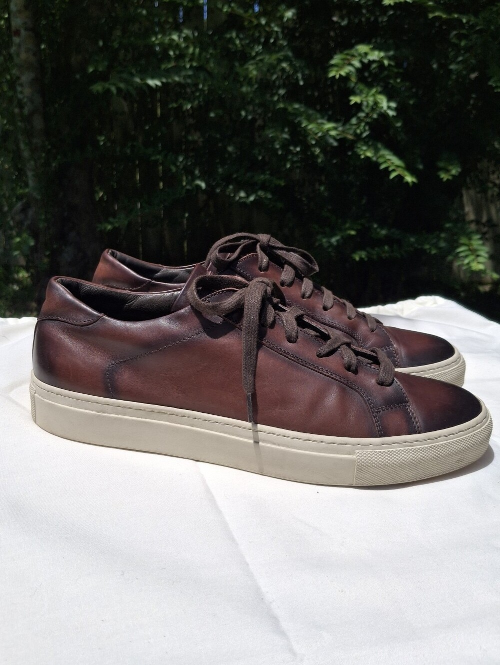 To Boot New York Men's Pescara Dark Brown Burnished Calf Low Top Sneaker Sz 9.5 - Picture 10 of 10